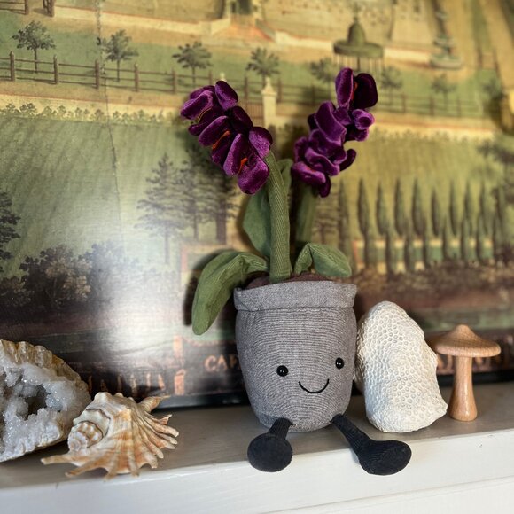 *RESERVED, do not buy please* Rare Retired Velvety Purple Orchid Plush HTF - Picture 2 of 5